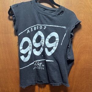 Vintage 80s UK Punk Band 999 black t-shirt.